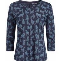 Weird Fish Laveda 3/4 Sleeve Printed V Neck T-Shirt Tarragon Size 8