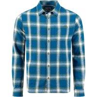 Weird Fish Broxton Organic Cotton Long Sleeve Herringbone Check Shirt Rust Size XL