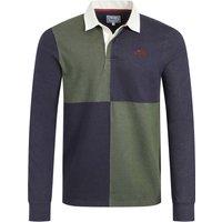 Weird Fish Lyon Organic Cotton Colour Block Rugby Shirt Garnet Size XL