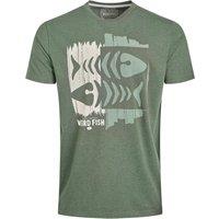 Weird Fish Double Fish Front Print Eco Graphic T-Shirt Navy Size XL