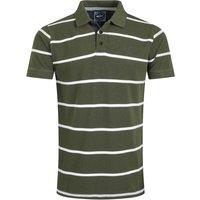 Weird Fish Fabian Organic Cotton Striped Pique Polo Midnight Size XL