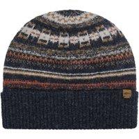 Weird Fish Rodi Fine Fair Isle Beanie Navy Size ONE