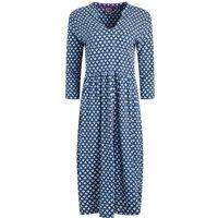 Weird Fish Isolde Printed Jersey Midi Dress Night Blue Size 8