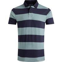 Weird Fish Ronald Organic Cotton Striped Polo Shirt Navy Size XL