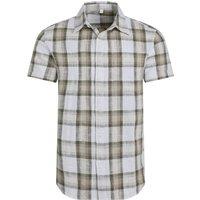 Weird Fish Benjamin Textured Check Shirt Stone Size 2XL