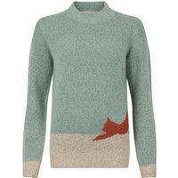 Weird Fish Whiskers Intarsia Knitted Jumper Sea Mist Size 10