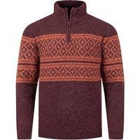 Weird Fish Kilnworth 1/4 Zip Fair Isle Jumper Navy Size XL