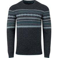 Weird Fish Orson Fair Isle Crew Neck Jumper Midnight Size XL