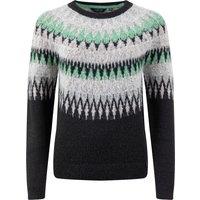 Weird Fish Cedar Metallic Fair Isle Jumper Off White Size 8