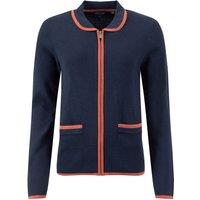 Weird Fish Jess Fine Knit Zip Through Cardigan Midnight Size 10