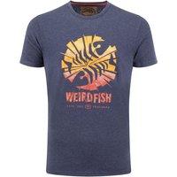 Weird Fish Shatter Front Print Graphic T-Shirt Smoked Blue Size XL