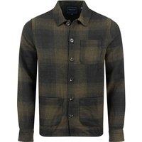 Weird Fish Ryburn Check Over Shirt Dark Olive Size 2XL