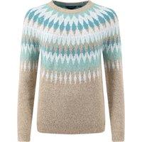 Weird Fish Kelli Fair Isle Sparkle Knitted Jumper Chalk Size 10