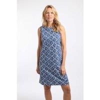 Weird Fish Adenea Printed Jersey Shift Dress Twilight Size 10