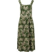 Weird Fish Tatum Printed Square Neck Midi Dress Ginko Green Size 10