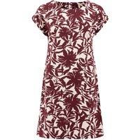 Weird Fish Orlando Printed Linen Rich Shift Dress Light Navy Size 16