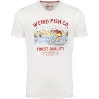 Weird Fish Fish Out Of Water Front Print Graphic T-Shirt Washed Blue Size XL