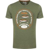 Weird Fish Fish Stamp Front Print Graphic T-Shirt Black Size XL