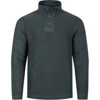 Weird Fish Sandon Button Neck Macaroni Sweatshirt Navy Size 2XL