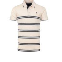 Weird Fish Bradbury Pique Stripe Polo Shirt Ecru Size 2XL