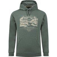 Weird Fish Bryant Front Print Graphic Popover Hoodie WashedOak Size XL