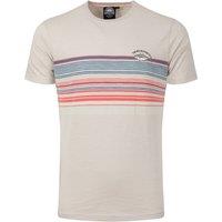 Weird Fish Cody Printed Stripe T-Shirt Washed Blue Size 5XL