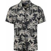 Weird Fish Holborn Printed Hawaiian Shirt Black Size 2XL