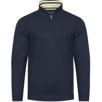 Weird Fish Blaine Fine Knit 1/4 Zip Jumper Oyster Size XL