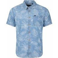 Weird Fish Russell Printed Chambray Short Sleeve Shirt Denim Size 4XL