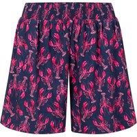 Weird Fish Seera Lightweight Printed Shorts Mid Navy Size 10