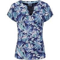 Weird Fish Alia Printed Jersey T-Shirt Ocean Blue Size 8