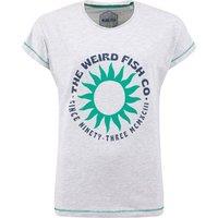 Weird Fish Sun Rays Front Print Graphic T-Shirt Light Grey Size 8