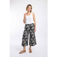 Weird Fish Mossa Printed Linen Rich Culottes Black Size 12