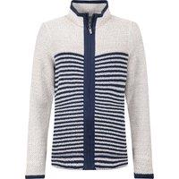 Weird Fish Zoe Full Zip Striped Colour Block Macaroni Ecru Size 10