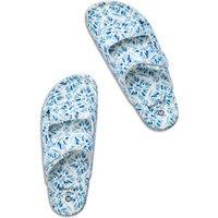 Weird Fish Appledore Printed Pool Sliders Smoked Blue Size 3