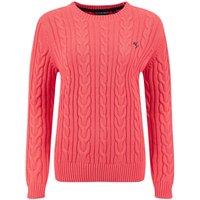 Weird Fish Amberise Crew Neck Cable Knit Jumper Navy Size 8