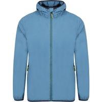 Weird Fish Ferdinand Waterproof Packable Jacket Washed Blue Size 2XL