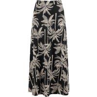 Weird Fish Eloriah Printed Jersey Midi Skirt Black Size 8
