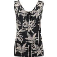 Weird Fish Dani Printed Scoop Neck Vest Black Size 10