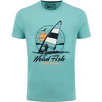 Weird Fish Cross Shore Front Print Graphic T-Shirt Aqua blue Size 2XL