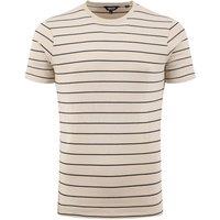 Weird Fish Grayson Textured Stripe T-Shirt Ecru Size 5XL