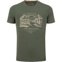 Weird Fish Sunrise Front Print Graphic T-Shirt Navy Size XL