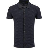 Weird Fish Tod Short Sleeve Knitted Shirt Navy Size 2XL