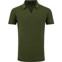 Weird Fish Tyne Trophy Neck Knitted Polo Shirt Ginko Green Size 2XL