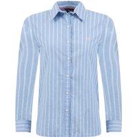 Weird Fish Roscoe Striped Boyfriend Shirt Flamingo Size 8