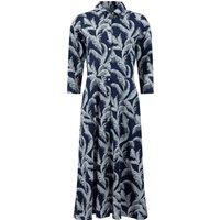 Weird Fish Hydra Printed Jersey Shirt Dress Ink Size 8