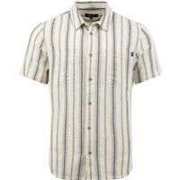 Weird Fish Madoc Woven Short Sleeve Striped Shirt Dusty White Size 2XL