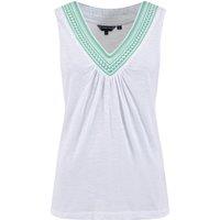 Weird Fish Kinton Embroidered Jersey Vest Top White Size 8