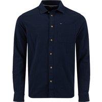 Weird Fish Geoffery Long Sleeve Textured Crepe Shirt Navy Size XL