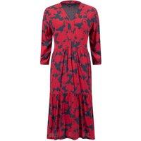 Weird Fish Gardot Printed Midi Dress Cranberry Size 8